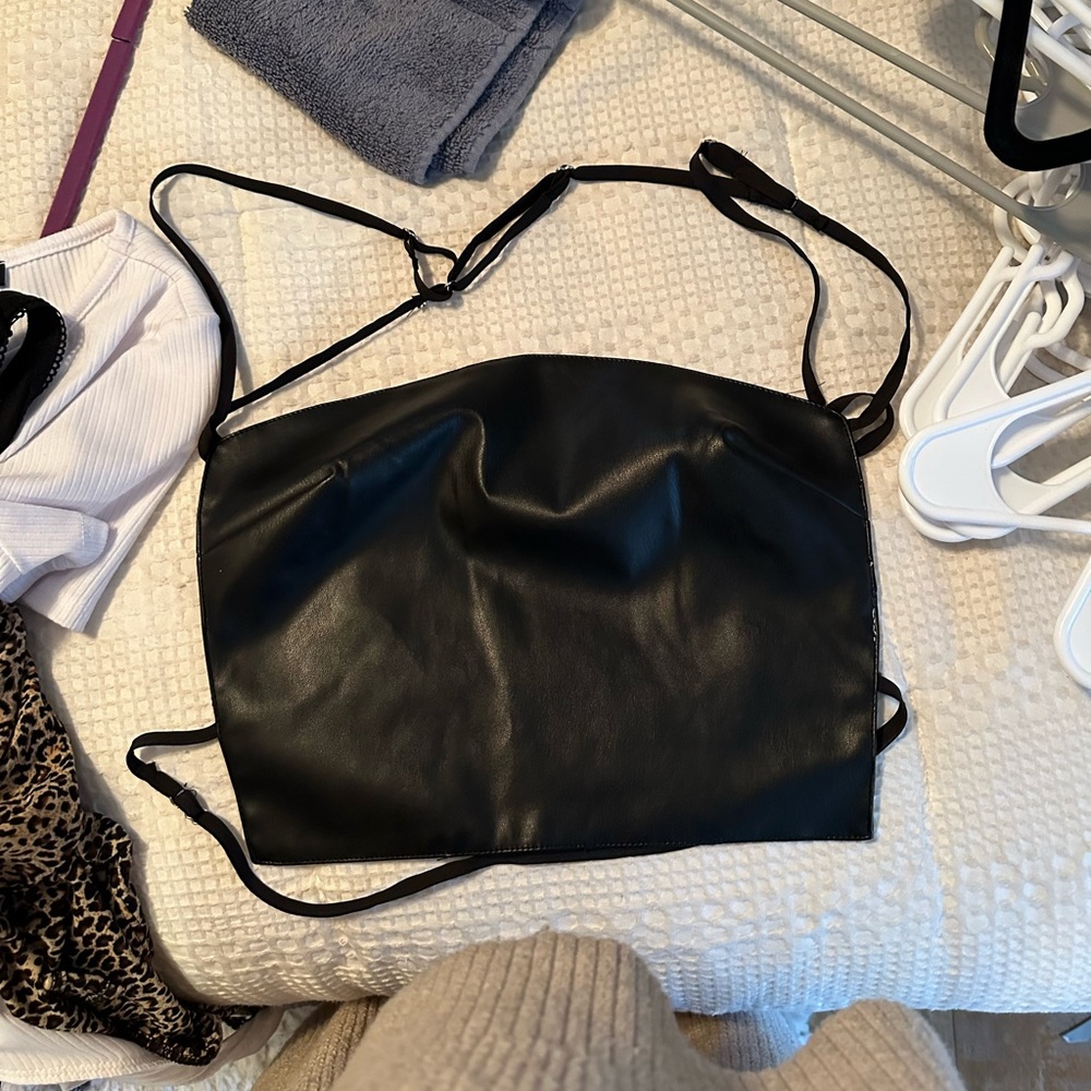 Leather Backless Top